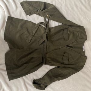 Army green romper